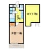 ポプラーレ狭山 1Kの間取り