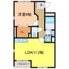 カスカードⅡ 1LDKの間取り