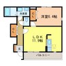 ラフレシール三日市Ⅲ 1LDKの間取り