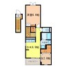 アルファコート 1DK+Sの間取り