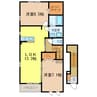カルム　エレガンス 2LDKの間取り