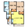 コンフォート大伴 2LDKの間取り