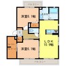 パークアベニュー参番館 2LDKの間取り