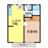 パナハイツ今熊Ⅱ 1LDKの間取り