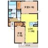レフィナード 2LDKの間取り