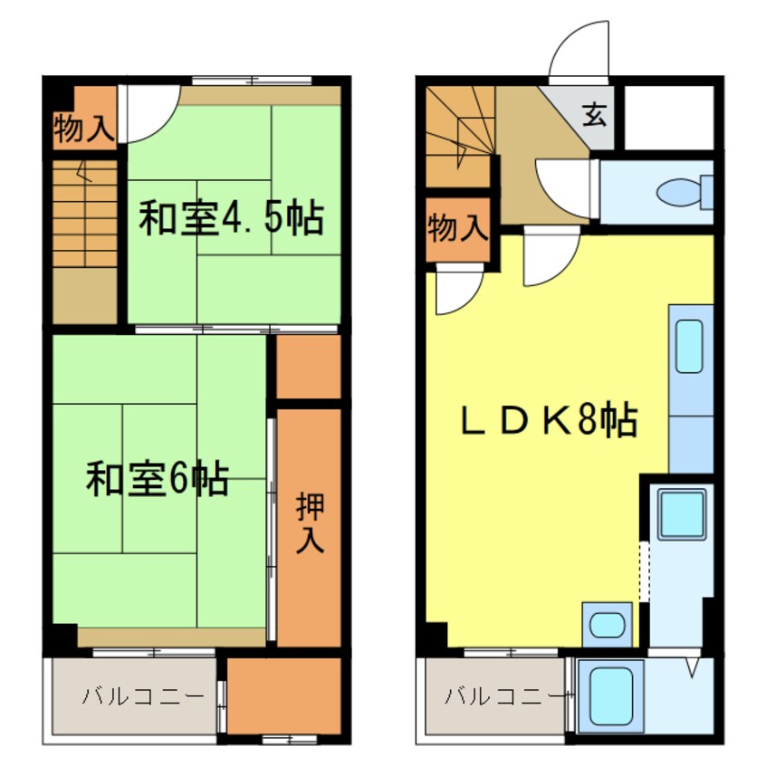 間取図 ビレッジハウス加賀田　2号棟