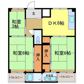 間取図 ビレッジハウス加賀田　2号棟