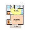 奥山ハイツC棟 1Kの間取り