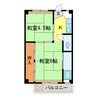ビレッジハウス木戸　4号棟 2Kの間取り
