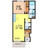 フォンデ 1LDKの間取り
