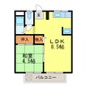 寺ヶ池ハイツ 1LDKの間取り
