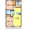 レスペランス向陽台 2LDKの間取り