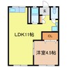 川端マンション 1LDKの間取り