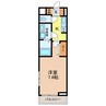 サンプラザ金剛 1Kの間取り