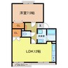 タウニィハイツ金剛 1LDKの間取り