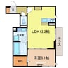 フェリーチェヴェント 1LDKの間取り