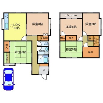 間取図 大阪狭山市池尻中3丁目貸家