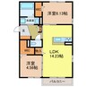 エーデル自由丘Ⅲ 2LDKの間取り