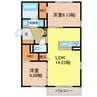 エーデル自由丘Ⅲ 2LDKの間取り