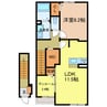 ビーナスベルト 1LDKの間取り