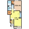 ビーナスベルト 1LDKの間取り