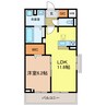 メゾンルミネ若松 1LDKの間取り