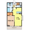 メゾンルミネ若松 1LDKの間取り
