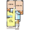 カーサ　ミオ 2LDKの間取り
