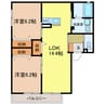 パルク西山台 2LDKの間取り