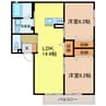 パルク西山台 2LDKの間取り