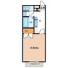 プレジール助松 1Kの間取り