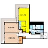 アルザブルー1401 2DKの間取り