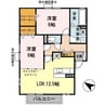 リビングタウン泉大津Ｂ 2LDKの間取り