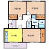 カトルセゾン（泉大津市） 3DKの間取り