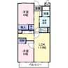 ブランドール板原 2LDKの間取り