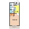 フロランス東助松 1Kの間取り