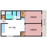 プレンティハイツ綾園 2DKの間取り