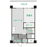 忠岡グリーンハイツ 1LDKの間取り
