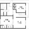 助松ハイツＤ棟 2DKの間取り