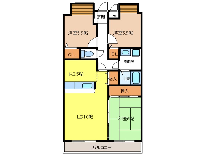 間取図 カルム長堀