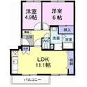 グランクオーレⅡ番館の間取図
