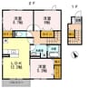 松籟軒Ａ棟 3LDKの間取り