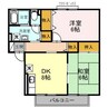 ハイツミヅホB棟 2DKの間取り