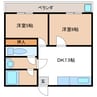 共立マンション戎 2DKの間取り