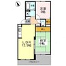 ヴァンベールしののめ 2LDKの間取り