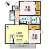 アモリール 2LDKの間取り