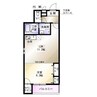 リヴェール助松 1LDKの間取り