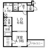 クロワール 1LDKの間取り