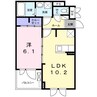 ミッテ１号館 1LDKの間取り