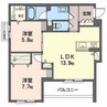 シャーメゾン　トレフル 2LDKの間取り